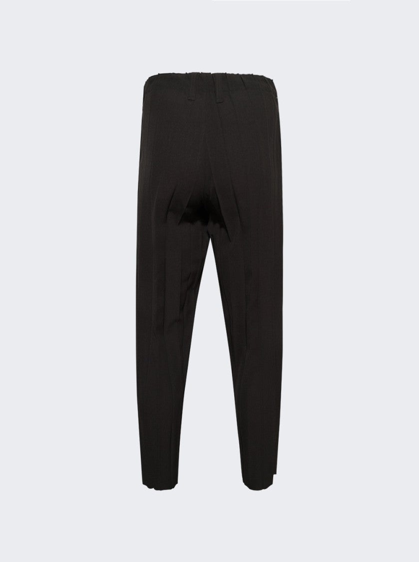 Homme Plissé Issey Miyake Wide Accordion Pleat Straight-Leg Dark Brown Pants