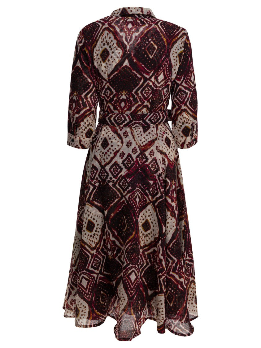 Samantha Sung Bordeaux Wool Dress