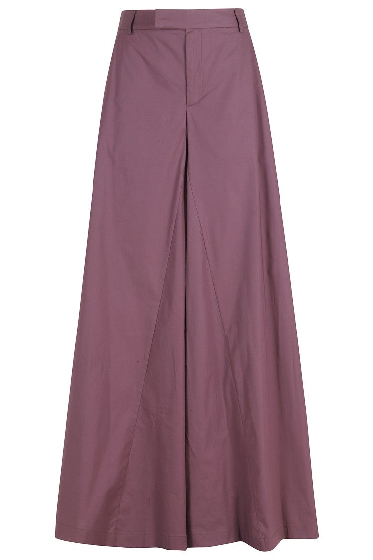 Federica Tosi Eggplant Palazzo Belt-Loops Cotton-Blend Formal Pants