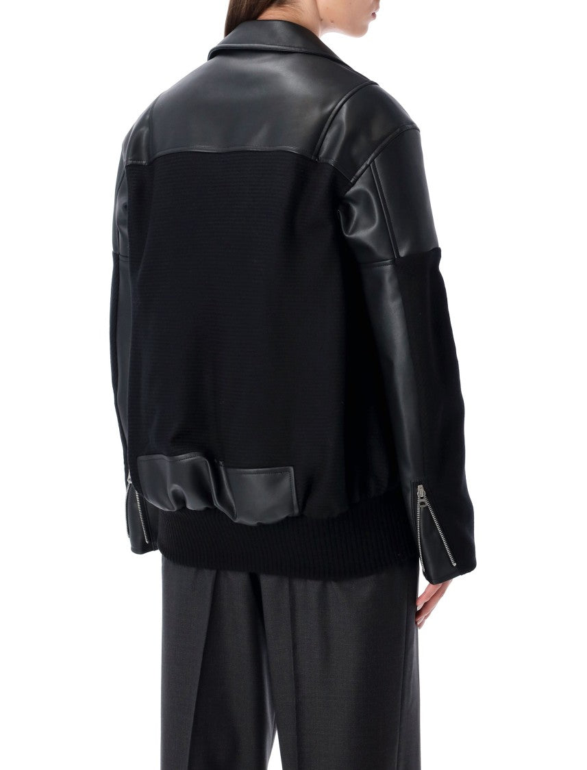 Junya Watanabe Black Eco-Leather And Wool Jacket