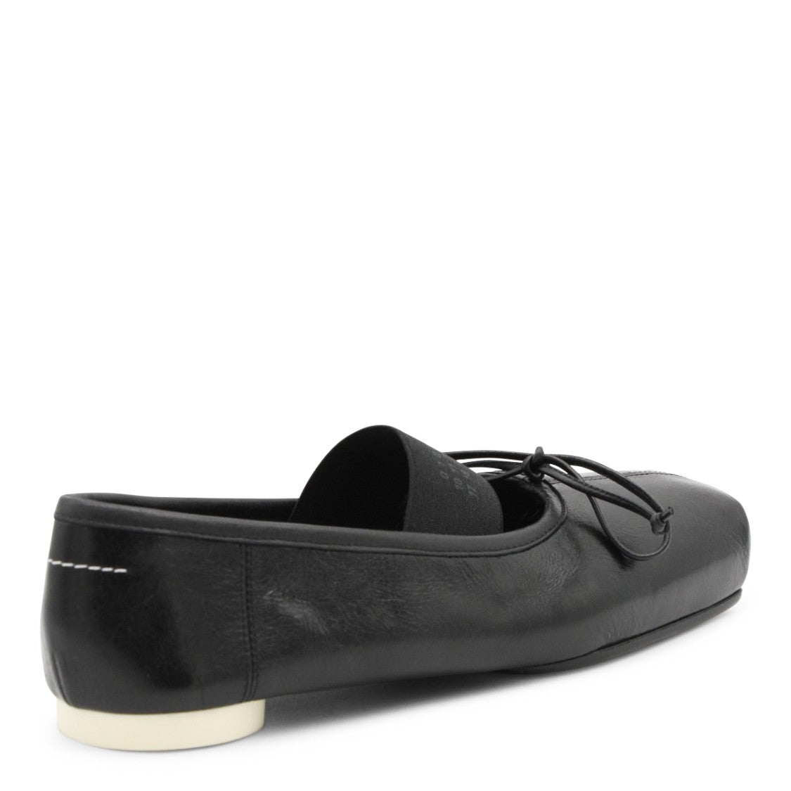 Mm6 By Maison Margiela Black Leather Flats