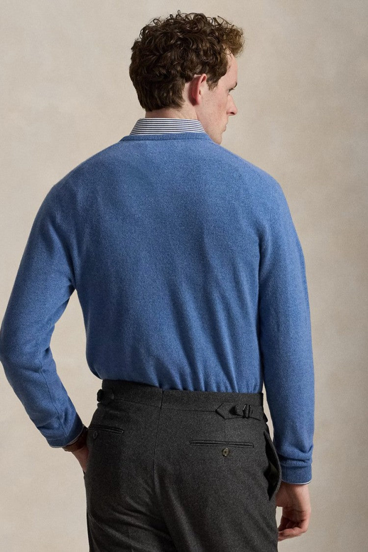 Polo Ralph Lauren Blue Heathered Crew-Neck Sweater