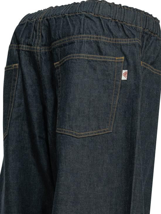 Danton Relaxed Fit Denim Pants With Tapered Leg And Integrated Belt