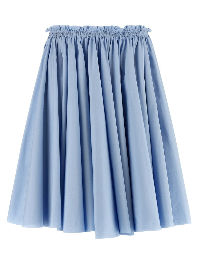 Ami Paris Wheel Silhouette Cotton Poplin Midi Skirt