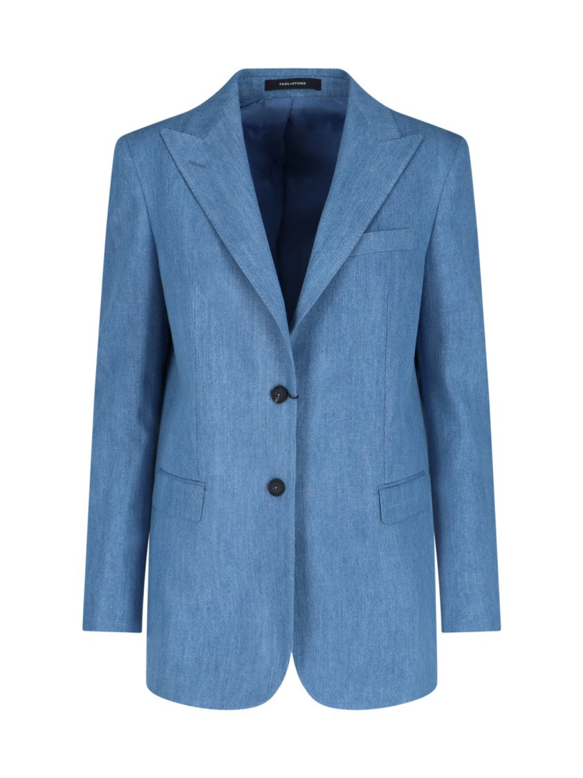 Tagliatore "Bertha" Single-Breasted Blazer – Blue