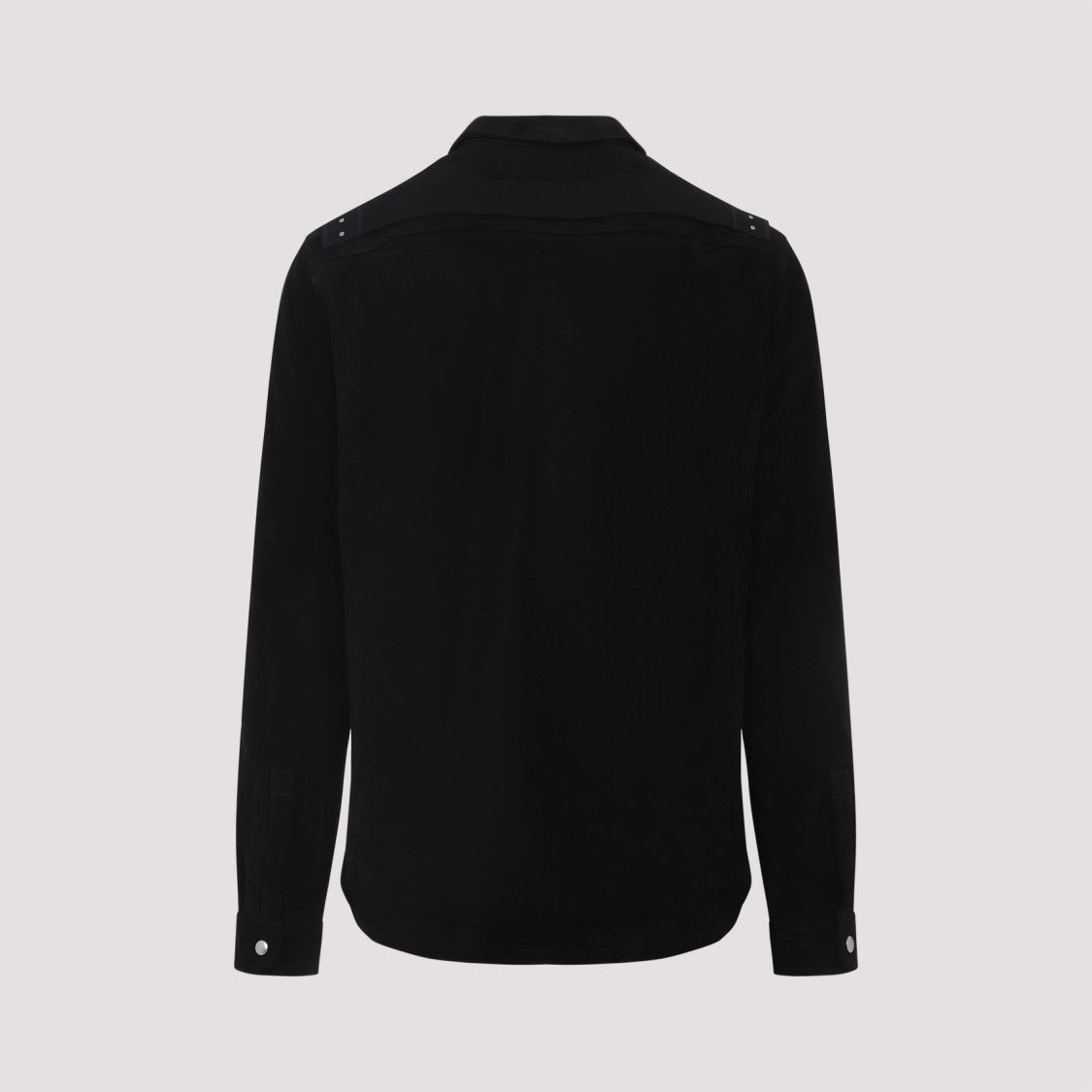 Rick Owens Minimalist Black Suede Shirt