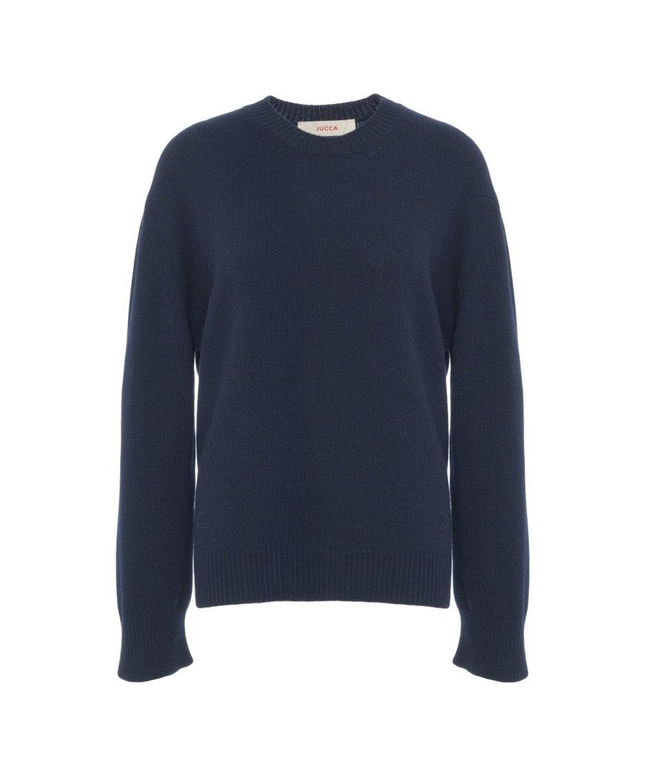 Jucca Virgin Wool Crew Neck Sweater With Ribbed Finishing