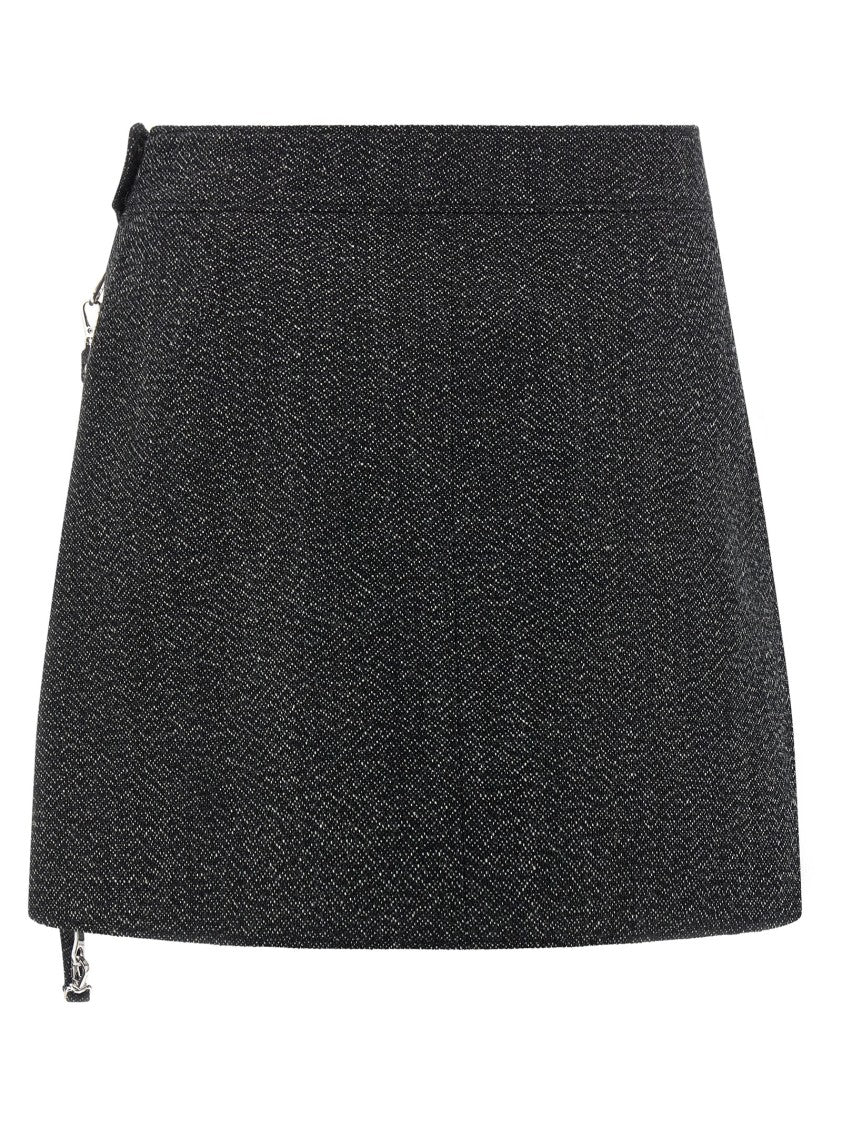 Courrèges 'Zipped Caviar Mini' Skirt