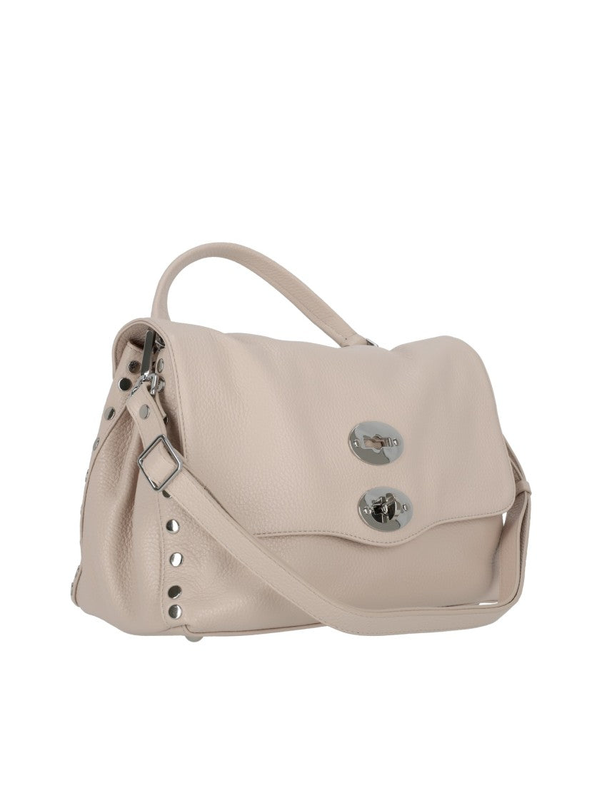 Zanellato Srl White Carnaroli Daily Pebbled Leather Handbag