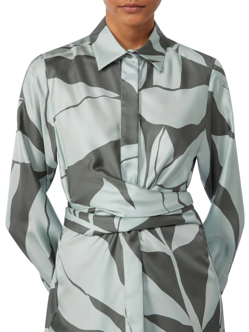 Max Mara Midi Dress With Bold Abstract Leaf Pattern