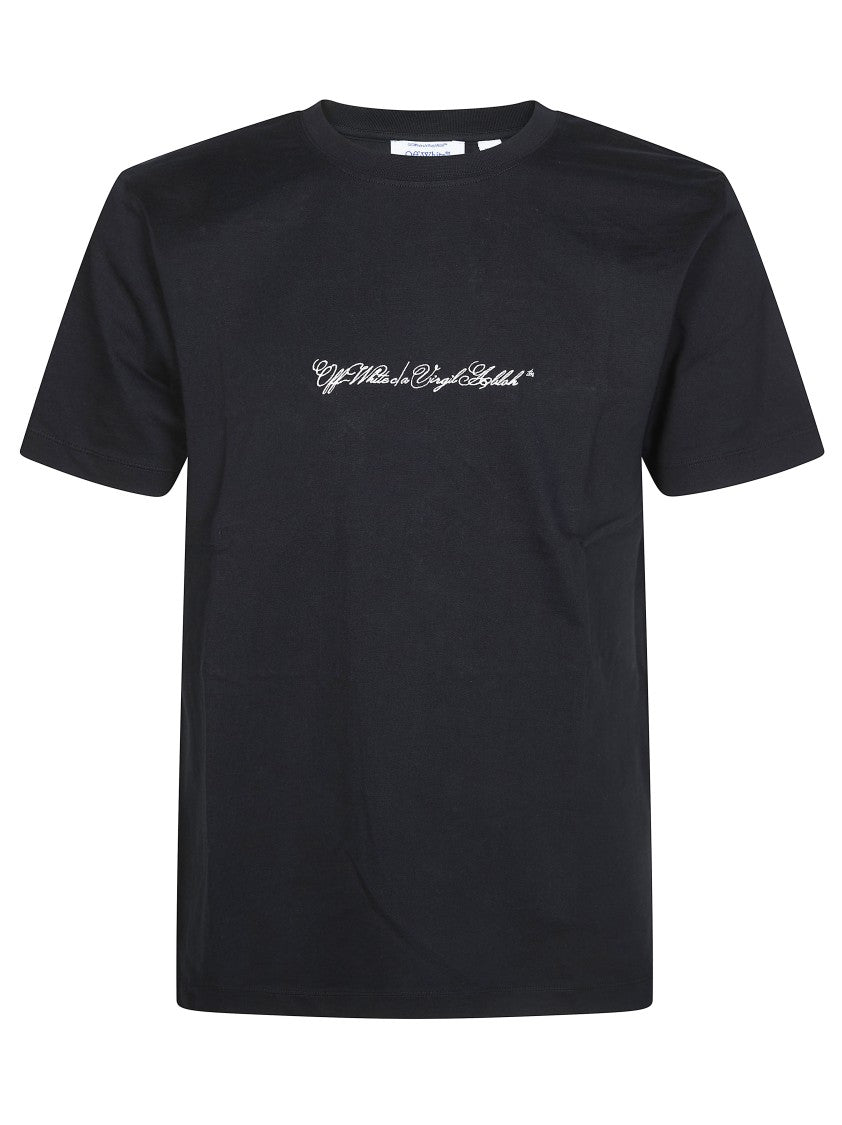 Off-White Black Arrow Pattern Back Graphic T-Shirt