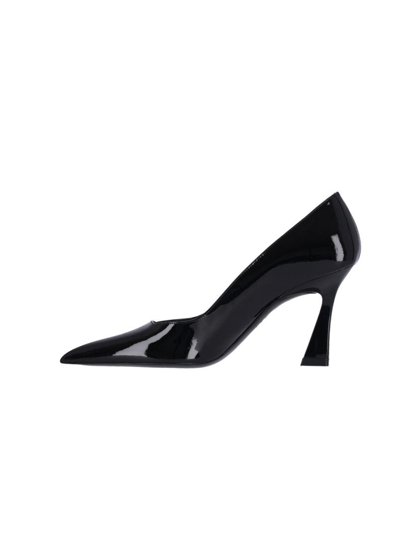 Stuart Weitzman Black Vinnie 85 Patent Leather Pumps