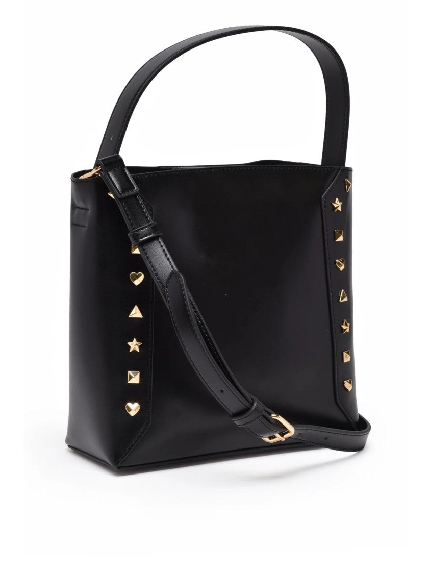 Love Moschino Black Polyurethane Bucket Shoulder Bag