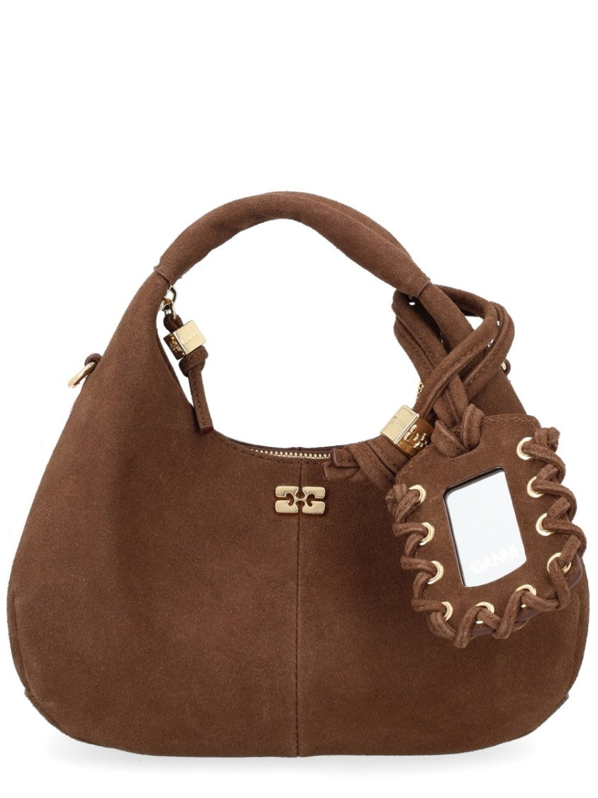 Ganni Mini Hobo Recycled Leather Suede Bag