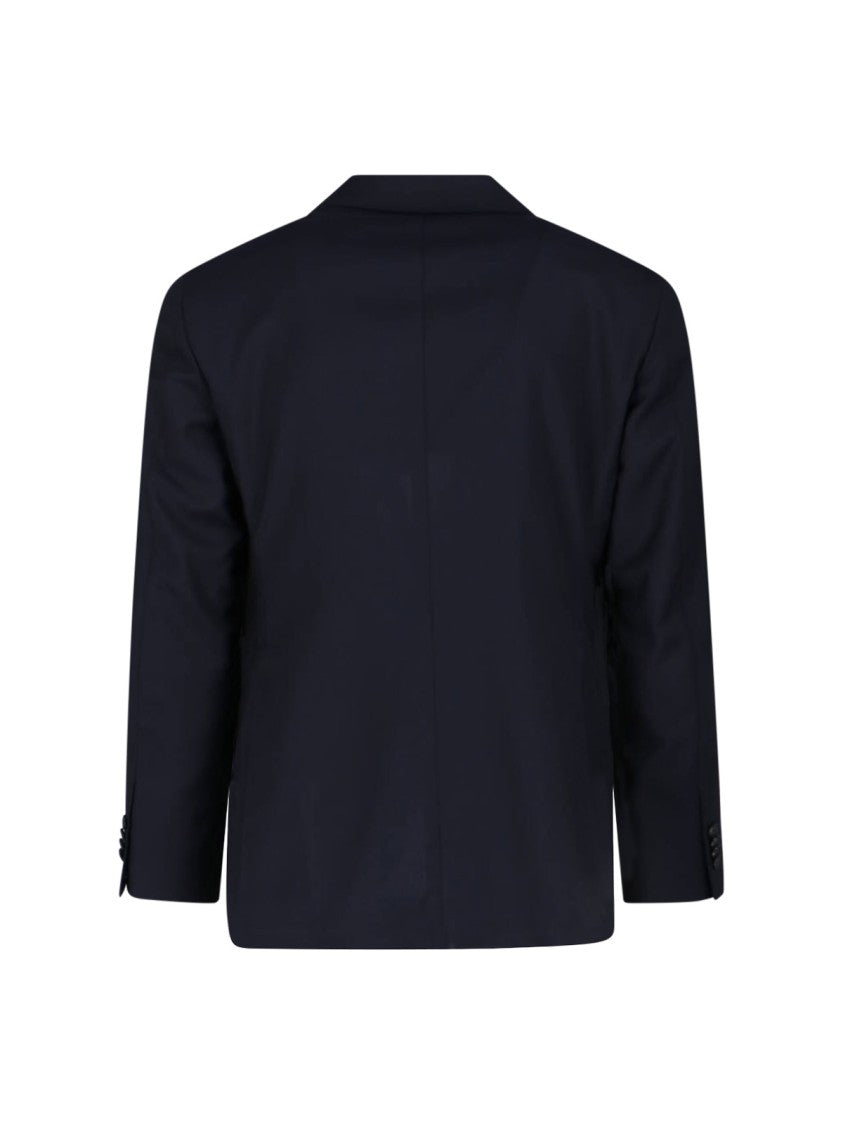 Caruso Dark Blue Monopetto Tailored Wool Suit