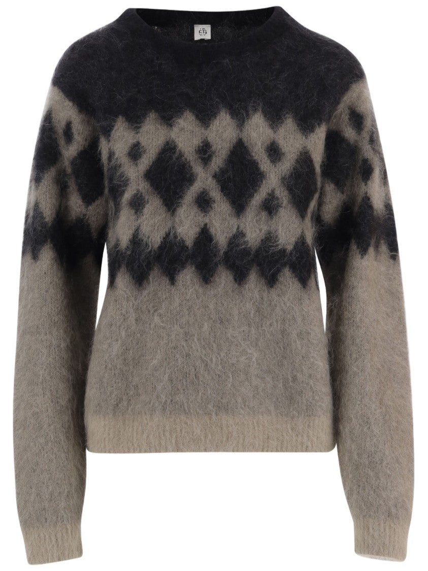 The Garment Geometric Pattern Stretch Mohair Sweater