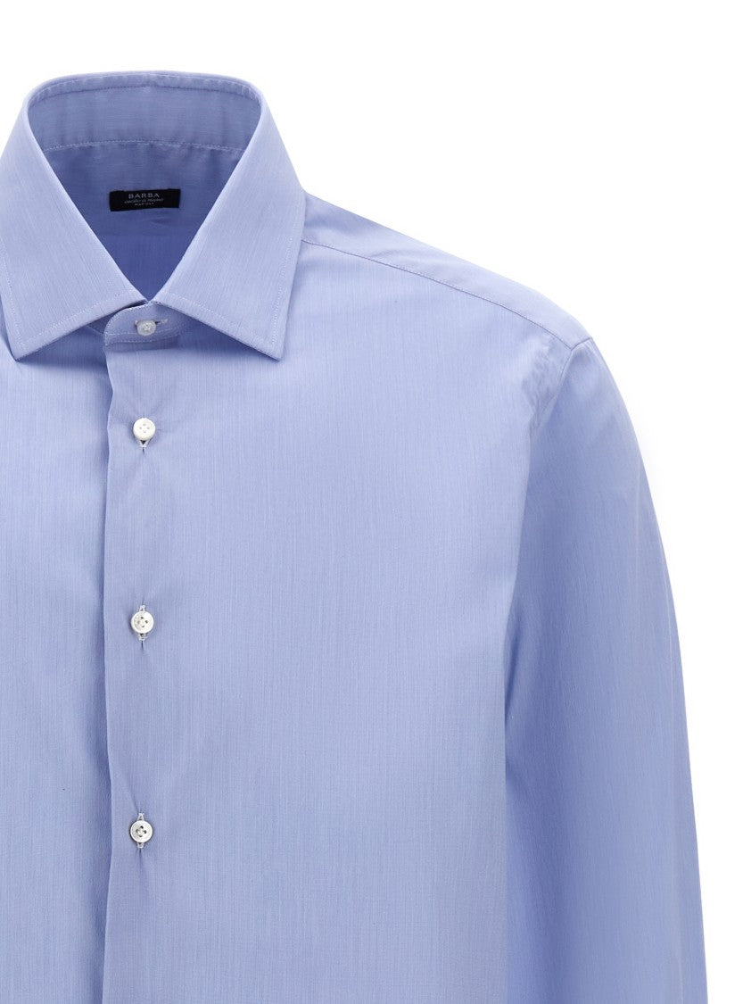 Barba Tailored Poplin Shirt With Button Closure