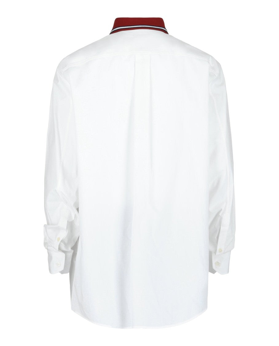 Valentino Long-Sleeved Cotton Poplin Shirt With  Embroidery