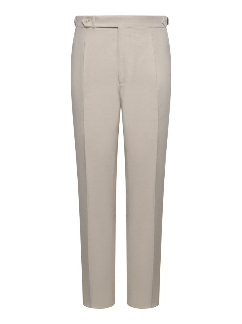 Franzese Collection Tailored Beige Trousers With Peach-Touch Fabric