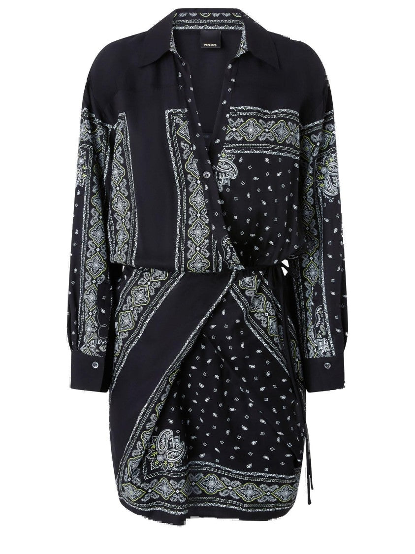 Pinko Viscose Dress With Bandana Print