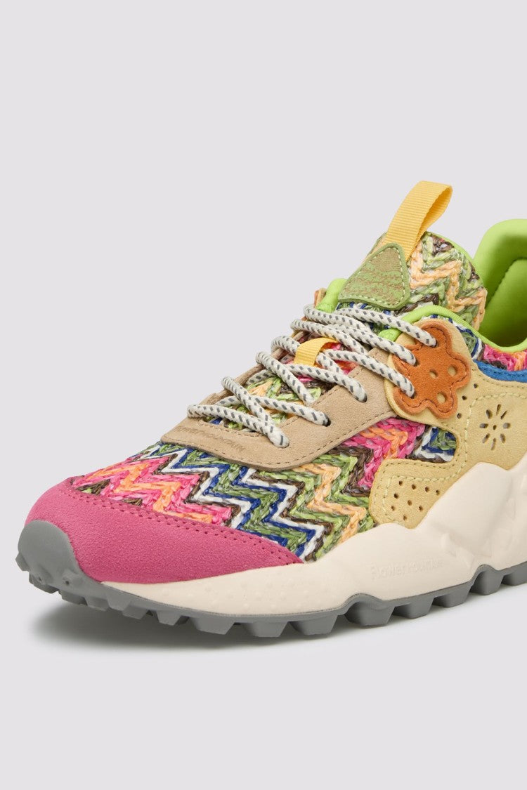 Flower Mountain Multicolored Zigzag Sneakers With Chunky White Sole