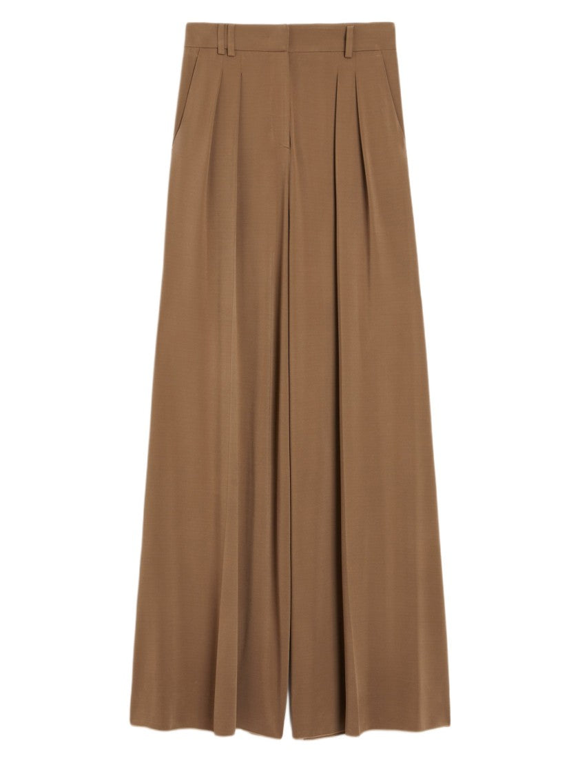 Max Mara Fluid Jersey Wide-Leg Trousers With Waist Detail
