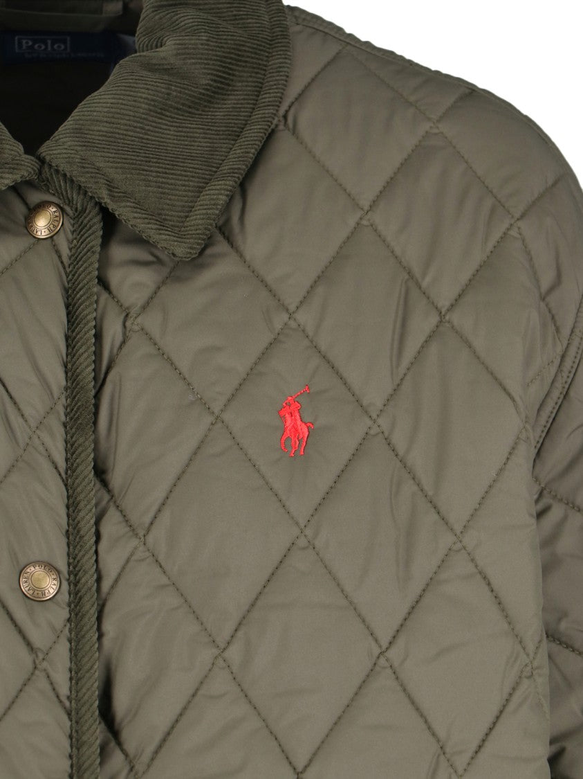 Polo Ralph Lauren Green Quilted Velvet Collar Jacket