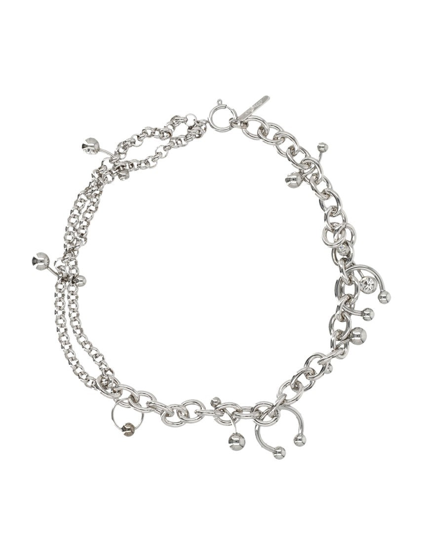 Justine Clenquet Holly Silver-Tone Multi-Charm Chain Layered Necklace