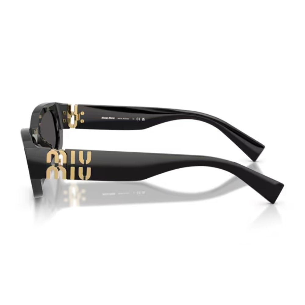 Miu Miu 0Mu B04s Miu Glimpse Rectangular Matte Black Acetate Sunglasses