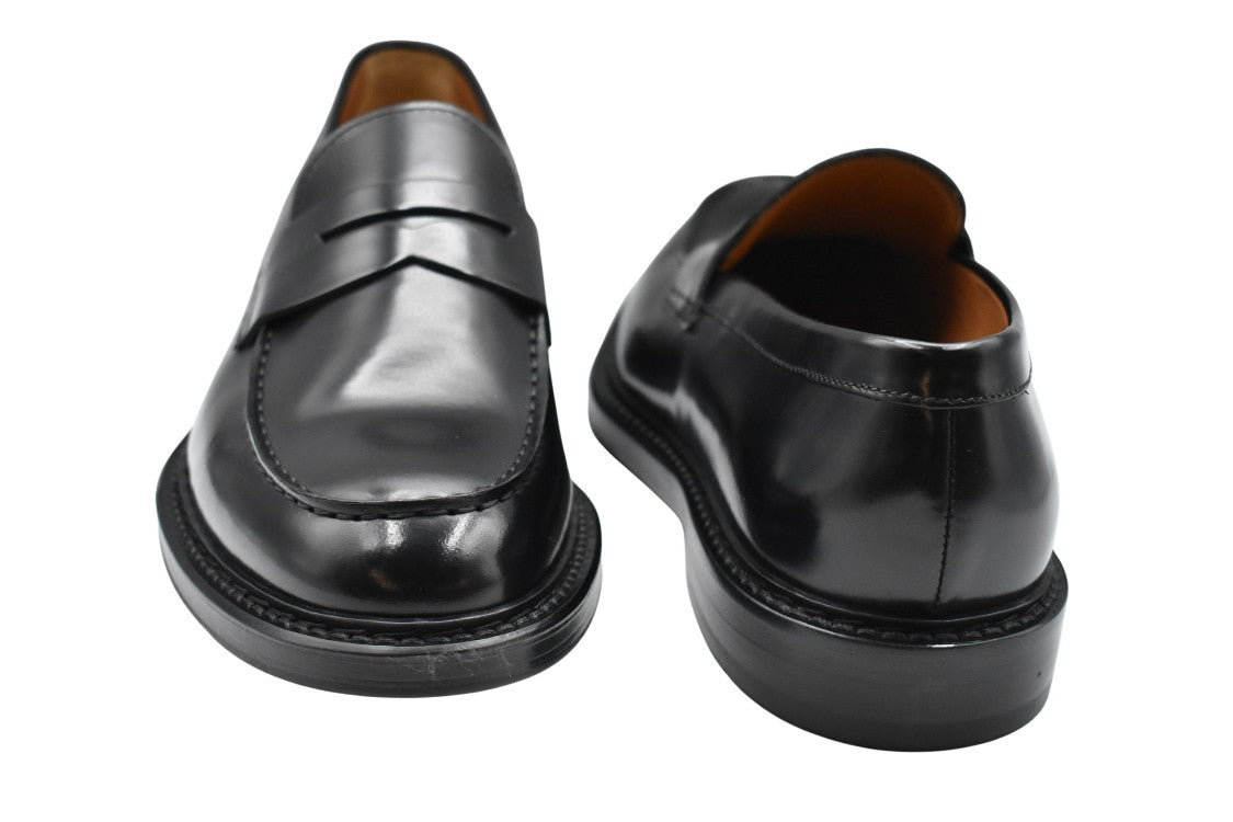Doucal's Low Black Leather Lace-Up Shoes