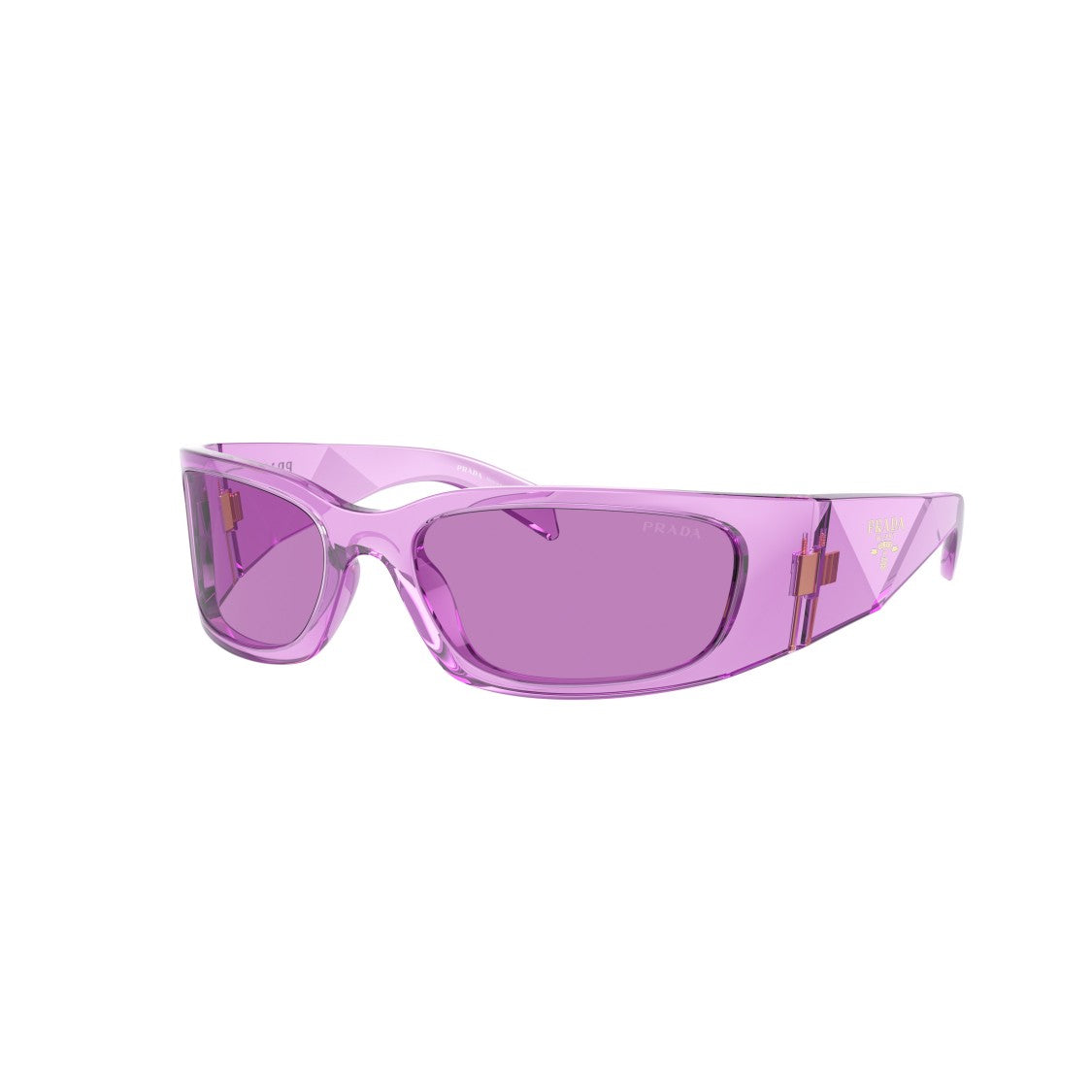 Prada 0Pr A14s Translucent Purple Rectangular Sunglasses