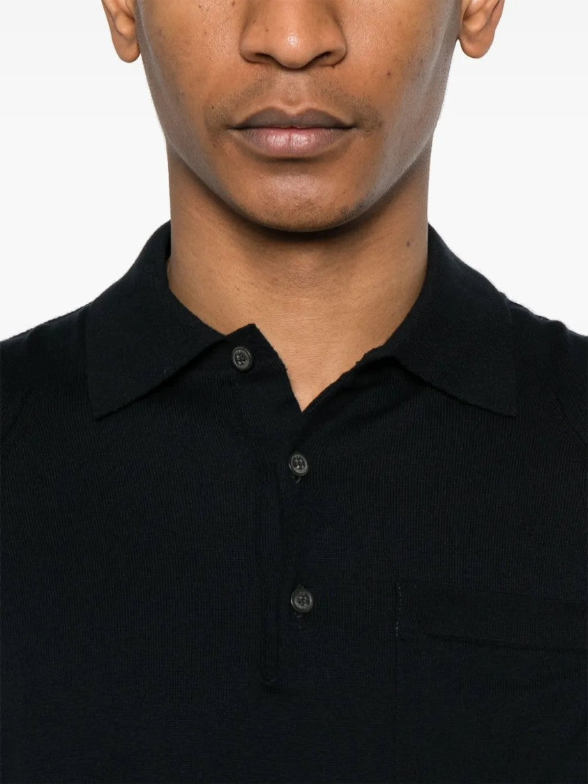 C.P. Company Midnight Blue Cotton Polo Shirt