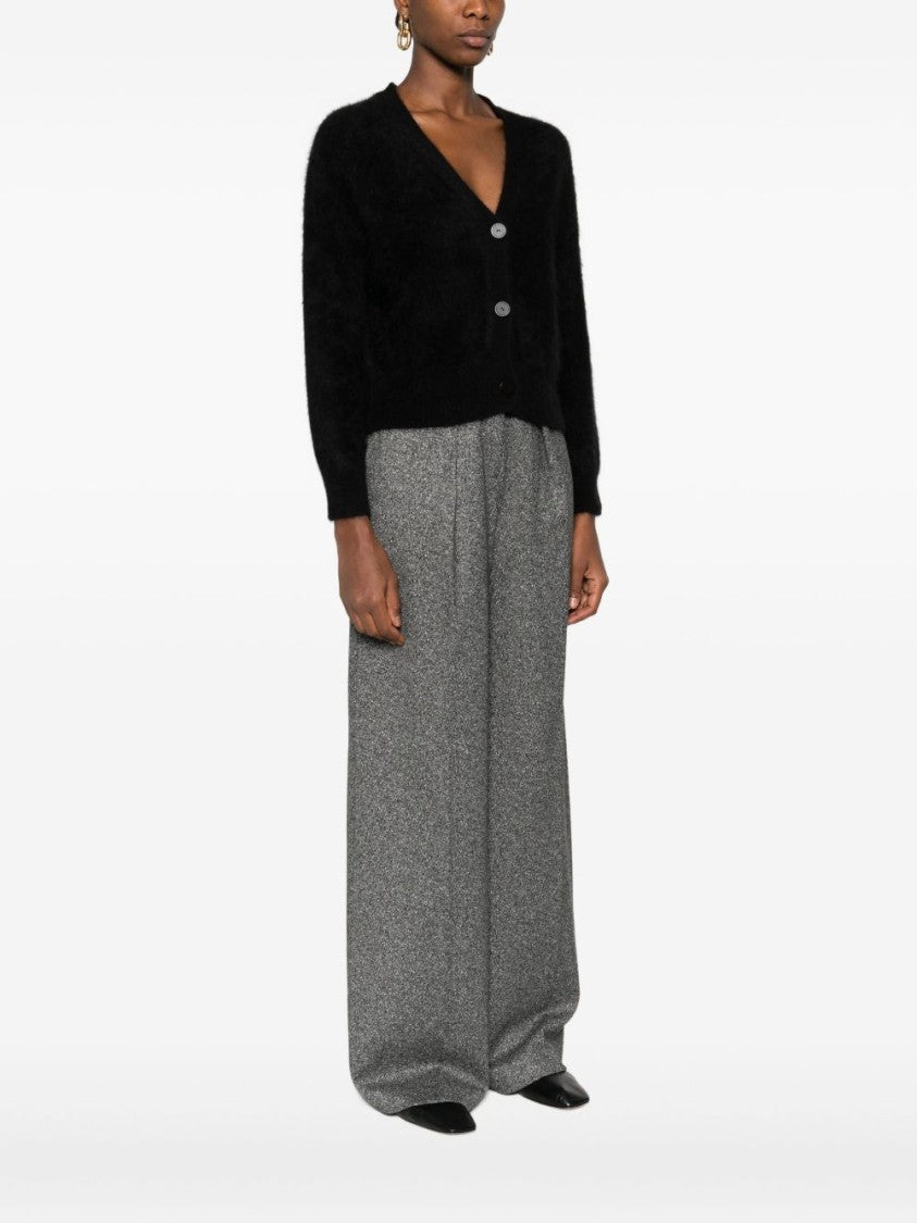 Tabaroni Cashmere Soft Black Cardigan With V-Neckline