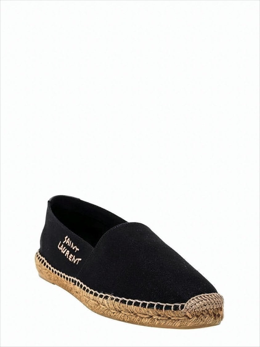 Saint Laurent Embroidered Logo Cotton-Linen Espadrille Sneakers