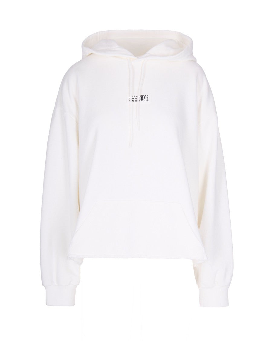 Mm6 By Maison Margiela Brushed Cotton Hoodie With Numeric Signature