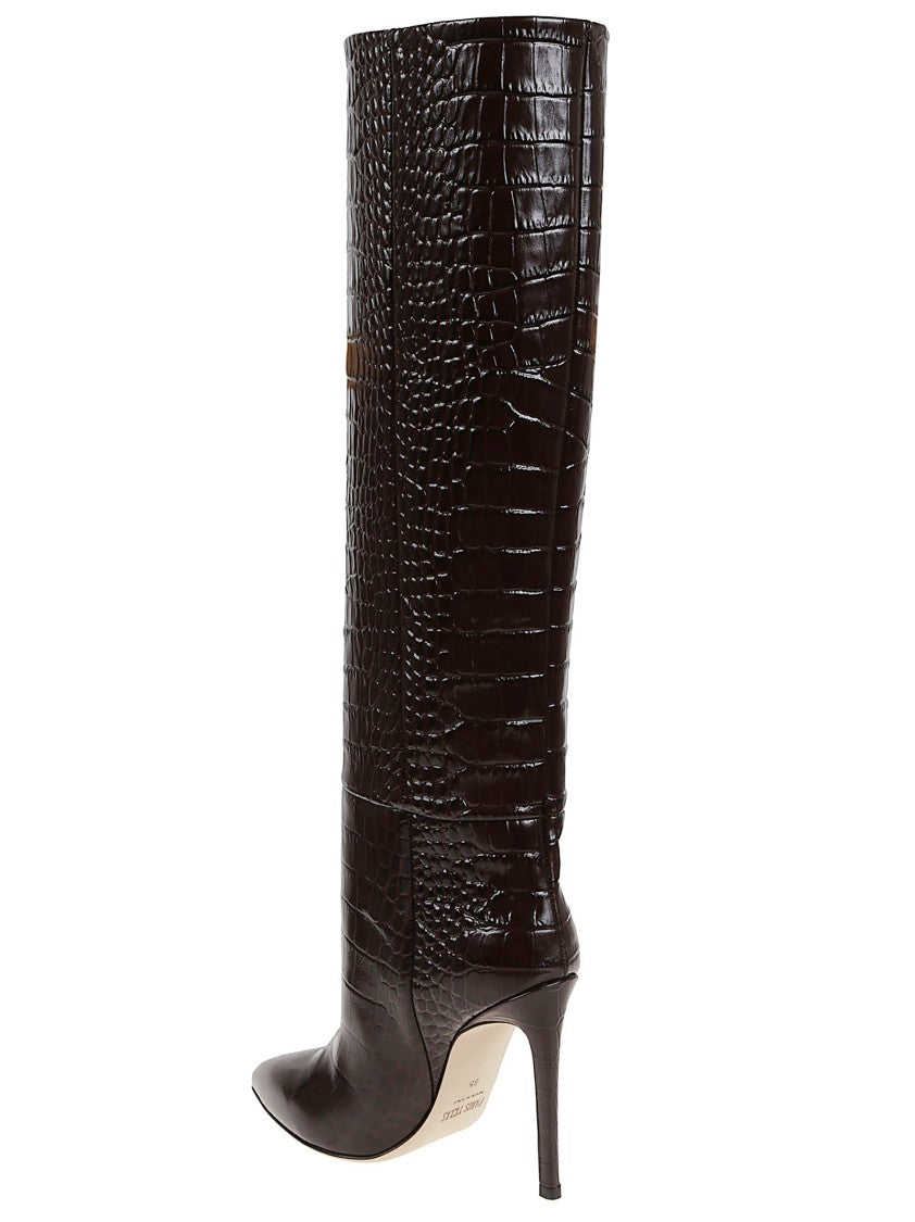 Paris Texas Brown Leather Ankle Boots