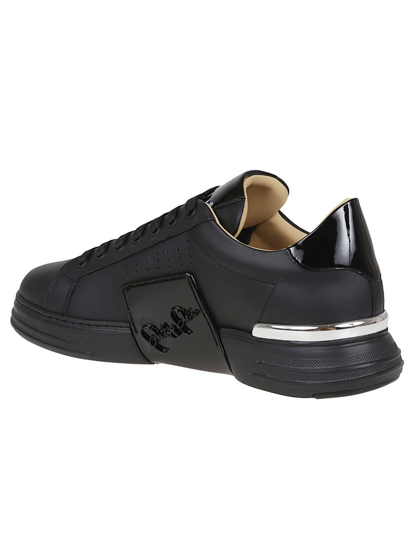 Philipp Plein Calf Leather Sneakers With Logo Detail