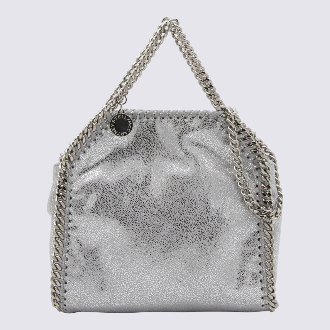 Stella Mccartney Silver Metal Faux Leather Falabella Micro Tote