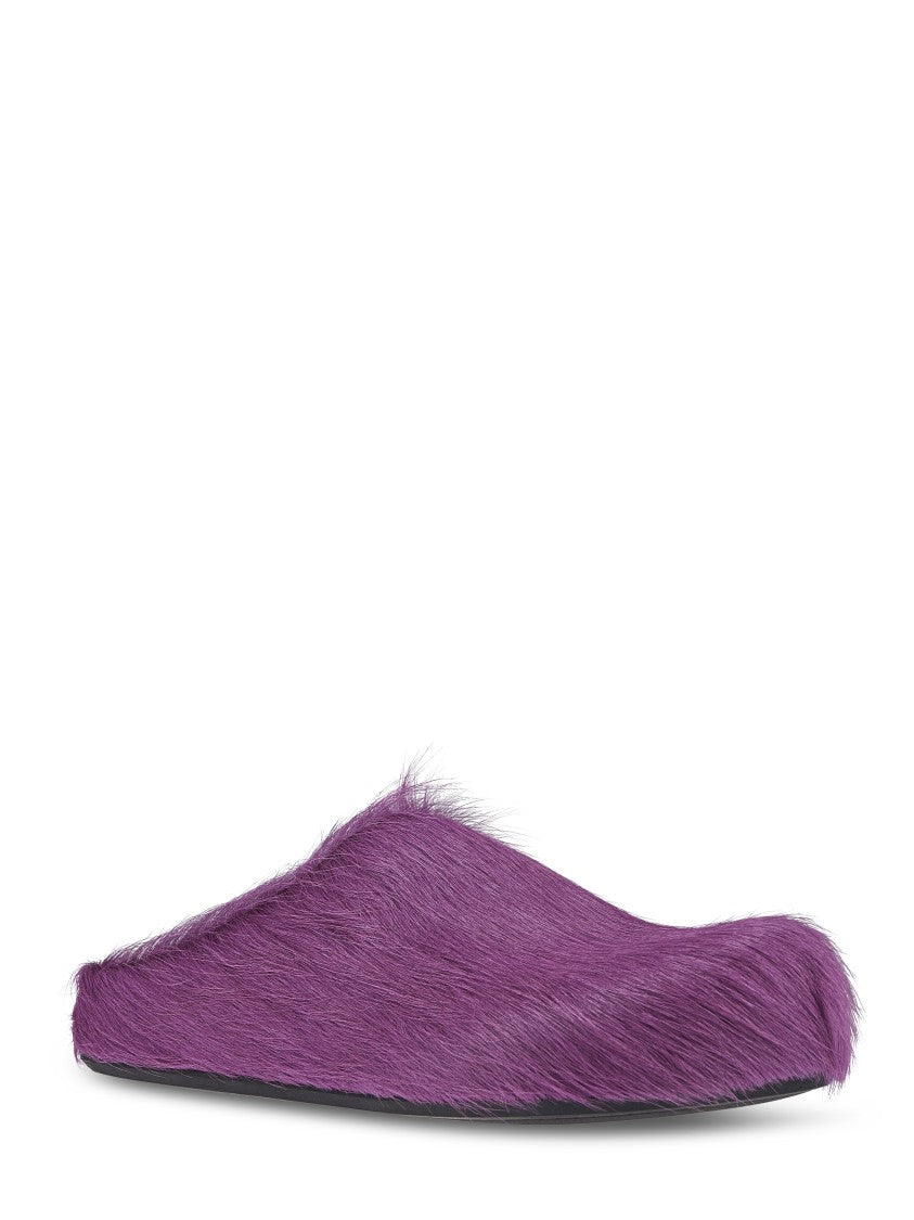 Marni Slip-On Mule Sandals In Textured Calf Hair