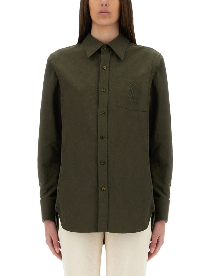 Saint Laurent Linen And Cotton "Cassandre" Shirt