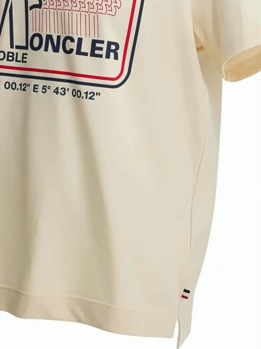 Moncler Cropped Short-Sleeved T-Shirt With Horizontal Stripe
