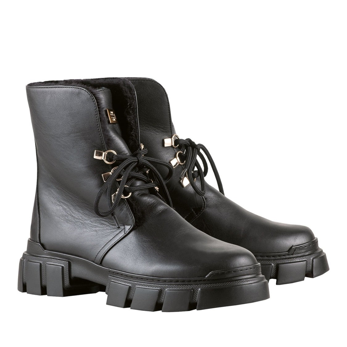 Högl Black Casual Chunky Sole Leather Ankle Boots