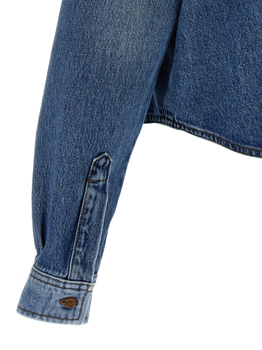 Philosophy Di Lorenzo Serafini Delavé Effect Cotton Denim Shirt