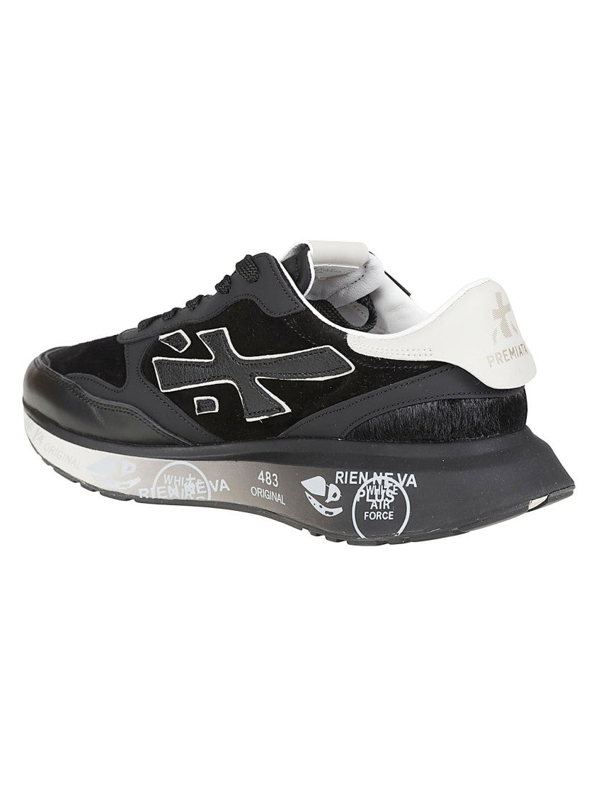 Premiata Black Lauryn Calf Leather Sneakers