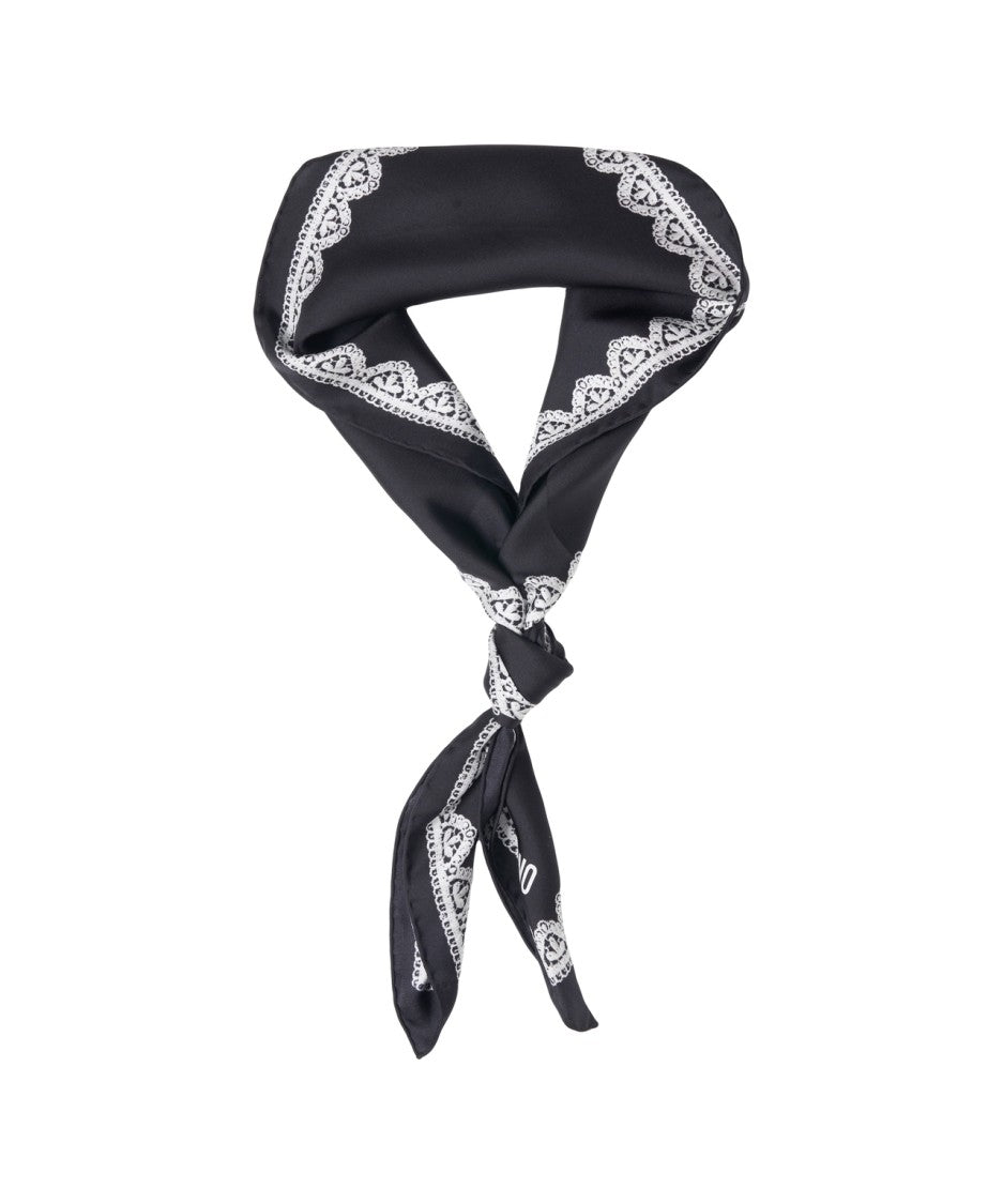 Moschino Silk Scarf With Lace Pattern