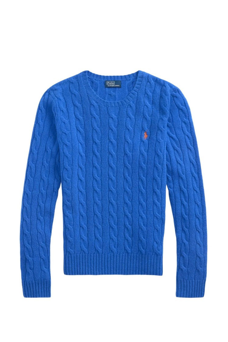 Polo Ralph Lauren Blue Wool-Cashmere Cable-Knit Sweater
