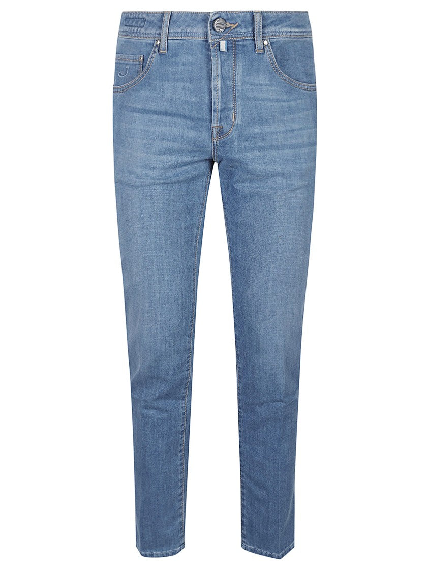 Jacob Cohen Cropped Slim Fit Scott Stretch Cotton Jeans