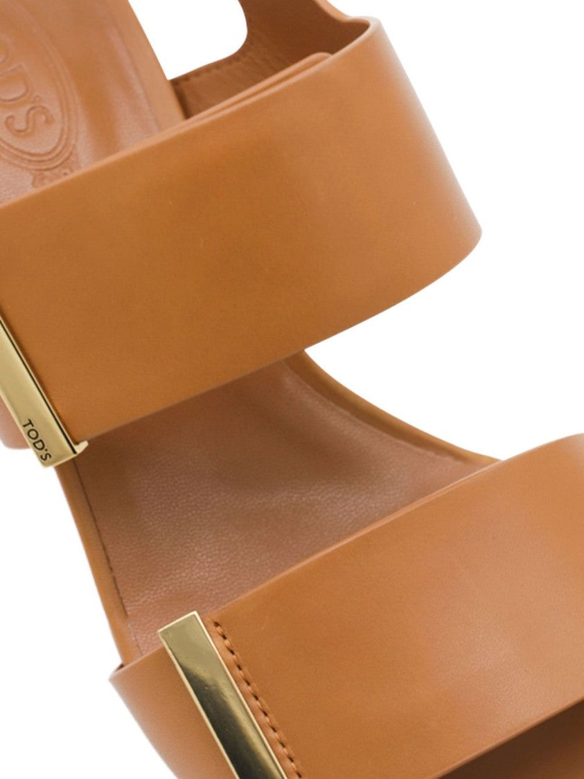 Tod's Open-Toe Flat Shoes With Leather Straps