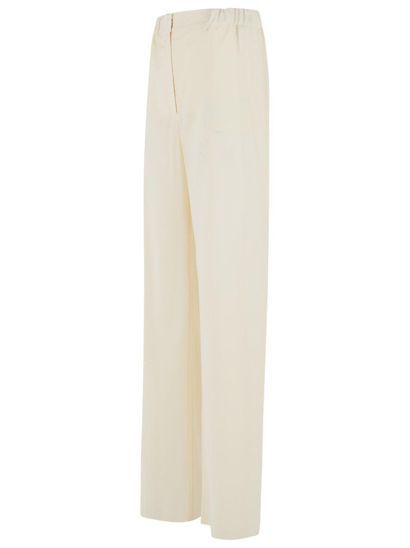 Max Mara Editto' Ivory White Virgin Wool Pants