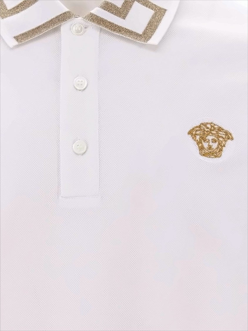 Versace Textured Cotton Polo Shirt
